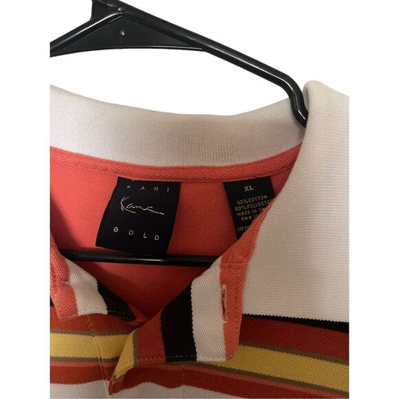 Kani Gold Mens Multi-Color Striped Short-Sleeve Polo Shirt Extra Large - Picture 9 of 12